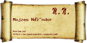 Mojzes Nándor névjegykártya
