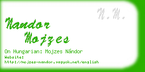 nandor mojzes business card
